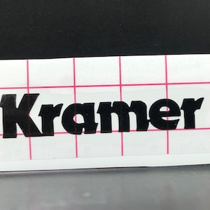 Kramer Headstock Logo Premium Vinyl Guitar Project Replacement Black White image 1