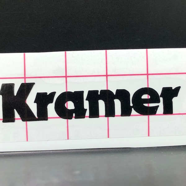 Kramer Headstock Logo - Premium Vinyl Guitar Project Replacement Black White