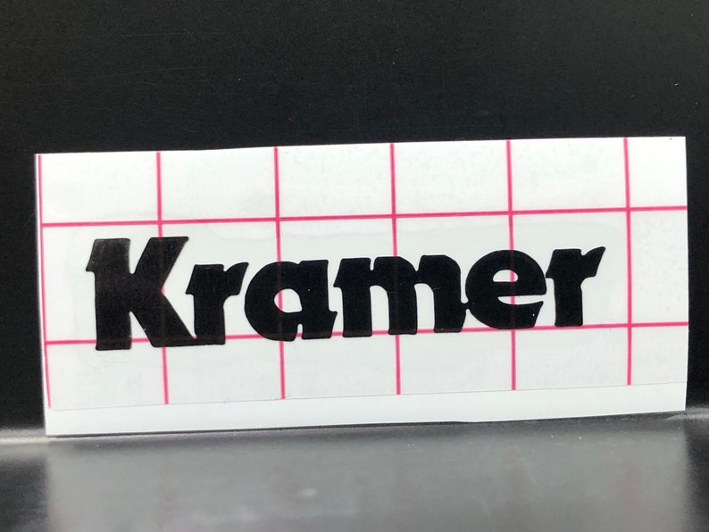 Kramer Headstock Logo Premium Vinyl Guitar Project Replacement Black White image 1