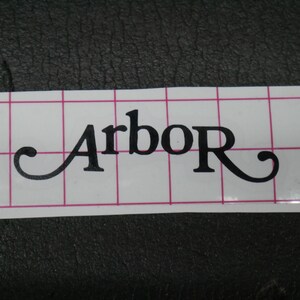 Arbor Headstock Logo - Premium Vinyl Guitar Project Replacement Wolfgang
