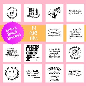 NSYNC SVG Bundle, Nsync Reunion, 90s svg, Nsync Era, Nsync Cricut file, Nsync Silhouette File, 90s Digital Download, boy band, millennials