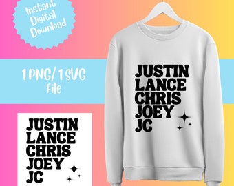 NSYNC SVG & PNG, Nsync Reunion, 90s svg png, Nsync Era, Nsync Cricut file, Nsync Silhouette File,Digital Download, boy band