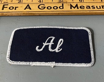 Vintage Al Embroidered Cloth Name Patch NOS