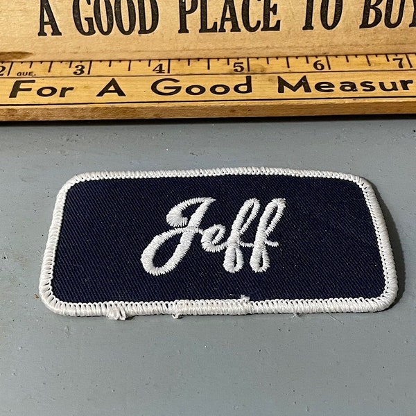 Vintage Jeff Embroidered Cloth Name Patch NOS