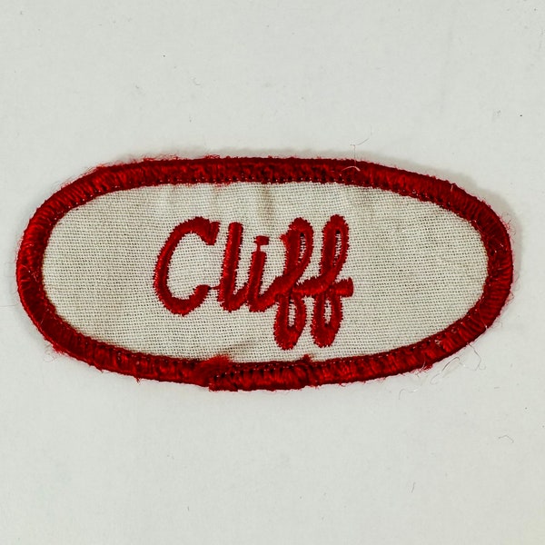 Vintage Cliff Embroidered Cloth Name Patch