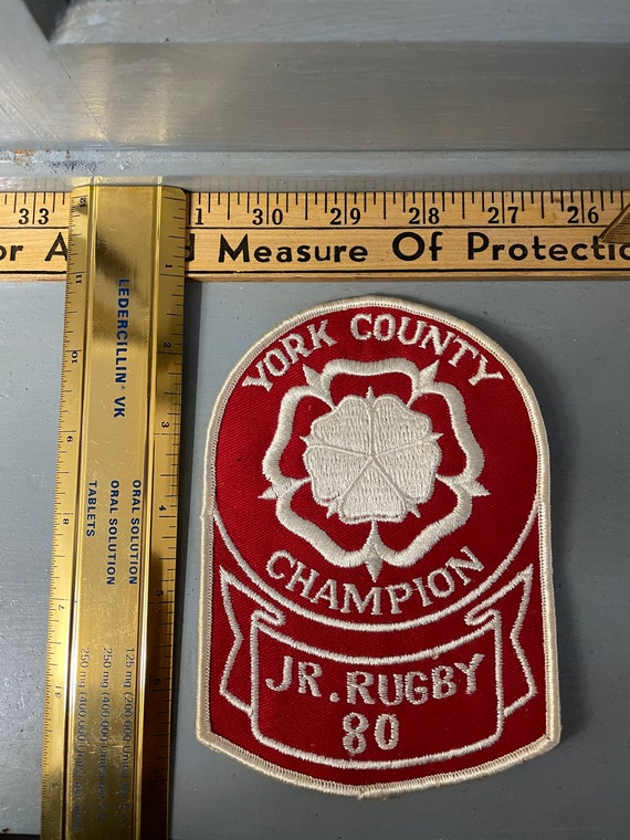 Vintage York County Champion Jr. Rugby 1980 Patch - image 1