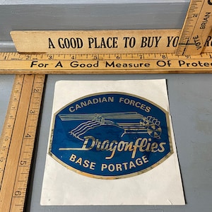 Vintage Decal Canadian Forces Dragonflies Base Portage