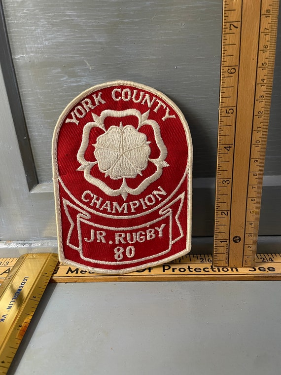 Vintage York County Champion Jr. Rugby 1980 Patch - image 3