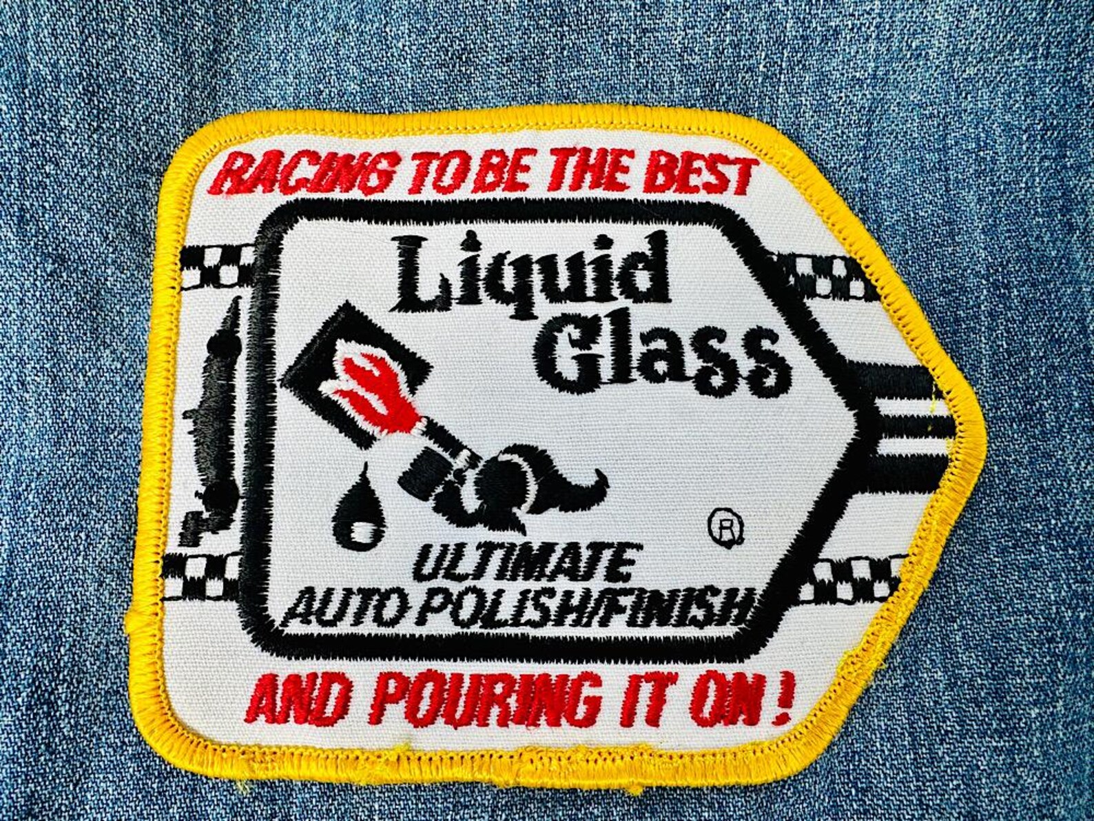 Vintage Liquid Glass Advertising Patch - Racing to Be the Best and ...