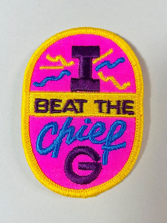 Vintage I Beat The Chief Patch - image 1