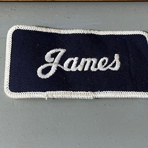Vintage James Embroidered Cloth Name Patch NOS