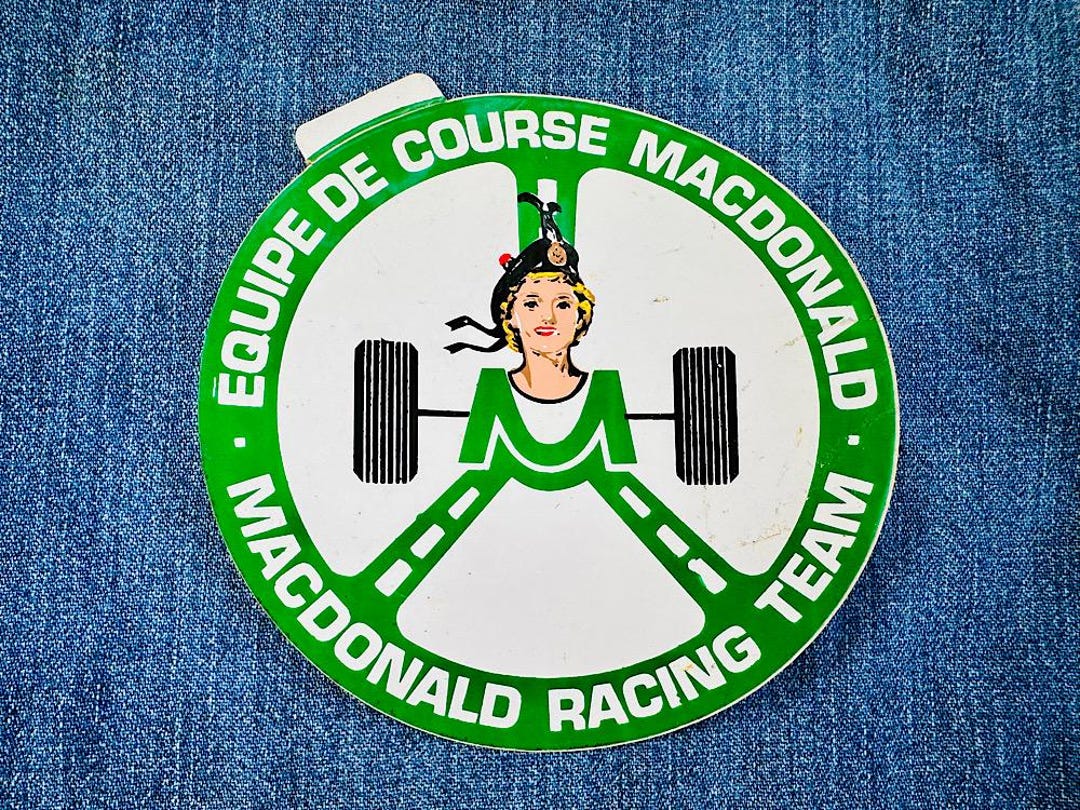 Vintage Mcdonald Racing Team Vinyl Auto Sticker - Etsy