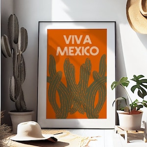 Viva Mexico, Mexican Print, Viva Mexico Poster, Mexico Poster, Mexico Travel Poster, Printable Mexican Art, Mexican Art Print