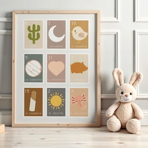 Loteria Wall Print, Loteria Wall Print for Baby, Loteria Wall Print for Kids Room, Mexican Nursery Print
