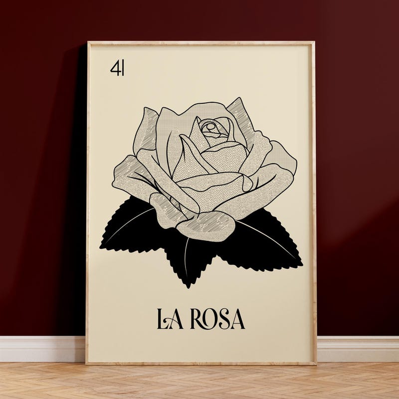 Loteria Rosa La Rosa Loteria Card - Etsy