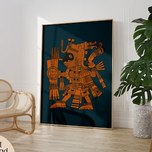 Mixcoatl, aztekischer Gott, Mixcoatl, aztekischer Gott, mexikanischer Gott, mexikanische Wandkunst, mexikanische Kunst
