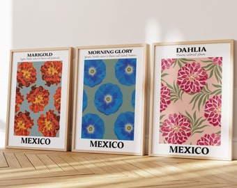 Stampa artistica floreale messicana: arredamento latino (download digitale)