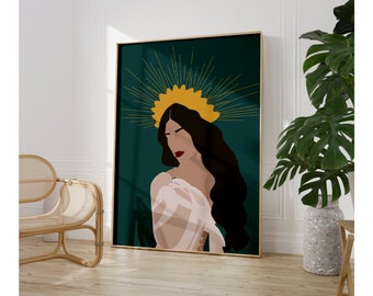 Goddess Art Print: Minimalist Woman Portrait (Digital Download)
