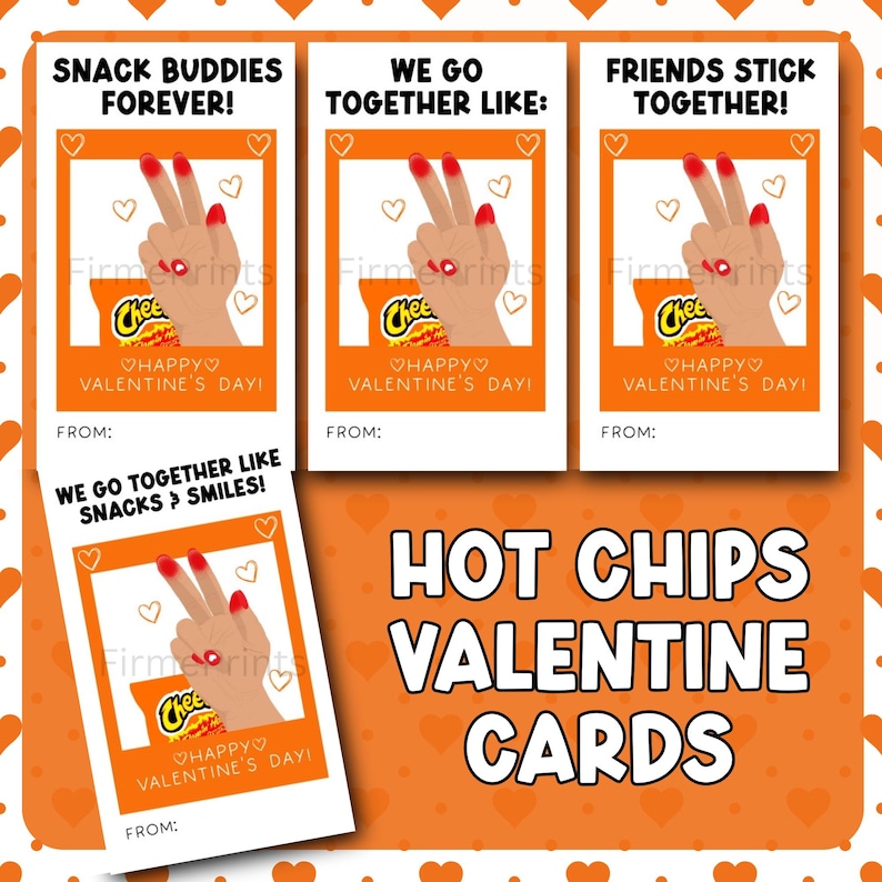 Snack Valentine Cards for Kids | Printable Classroom Valentines | Snack ...