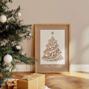 Talavera Christmas Tree Print: Feliz Navidad, Mexican Holiday (PDF)