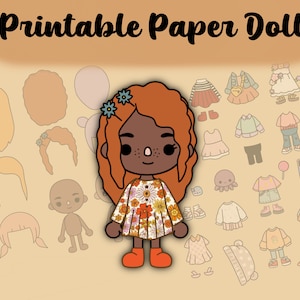Printable Paper Doll, Toca Boca Inspired, Quiet book, Kids Activity, Paper Doll