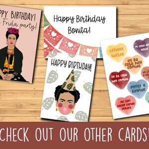 Frida Kahlo Inspired Printable Birthday Card, Frida Card, Printable ...