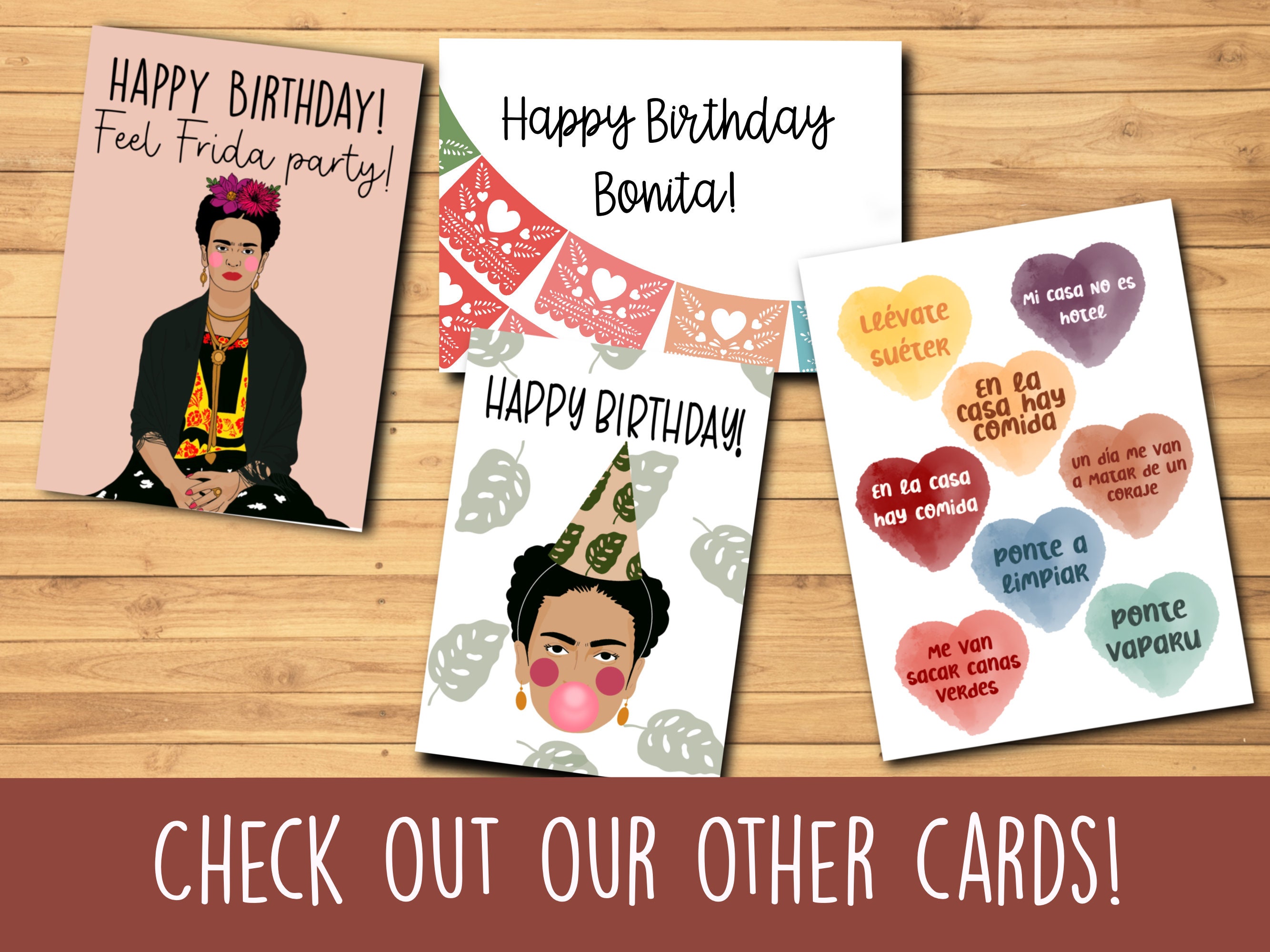 Frida Kahlo Inspired Printable Birthday Card, Frida Card, Printable ...