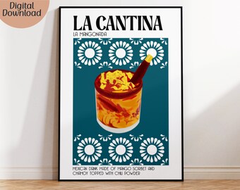 Mexican Art Prints, Mexican Poster, Mexican Decor, Catina, Mexican Drinks, Cafe Print, Mexican Food, Latino Wall Art, Latino Decor