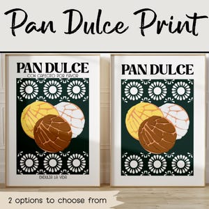 Pan Dulce Wall Art Print | Mexican Bakery Concha Print | Rustic Kitchen Decor | Digital Download PNG