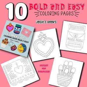 Mexican Mercado Coloring Pages: Bold & Easy (PDF Download)
