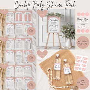 Concha Baby Shower Bundle, Pan Dulce Baby Shower, Concha Birthday, Canva Baby Shower Invite, Pink Concha, Latino Invite