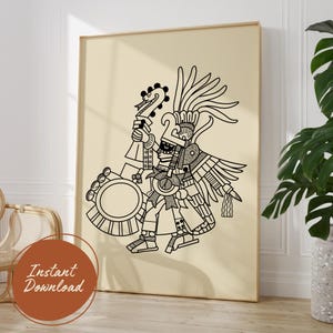 Huitzilopochtli Art Print: Aztec God Poster (Digital Download)