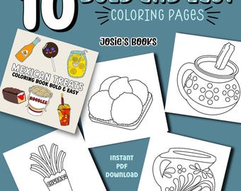 Mexican Treats Coloring Pages: Bold & Easy (PDF Download)