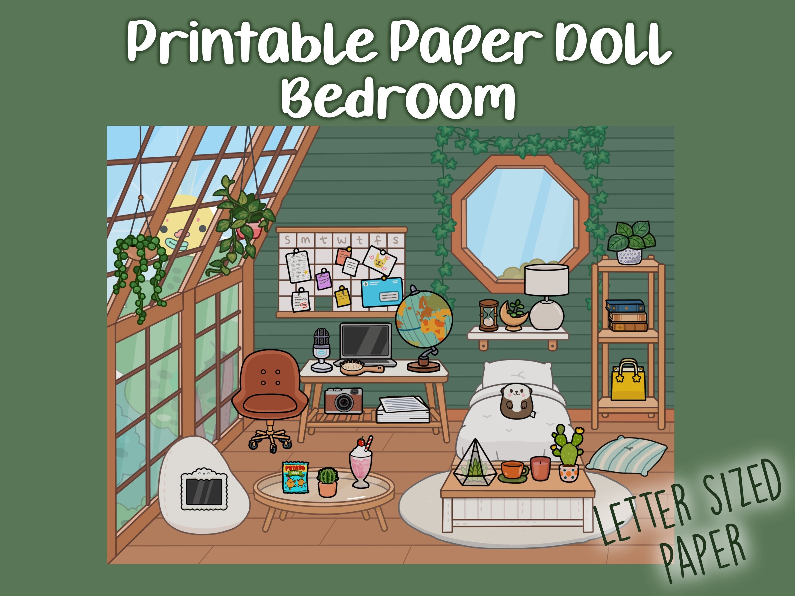 Printable Paper Doll Bedroom, Toca Boca Inspired Bedroom, Quiet Book ...