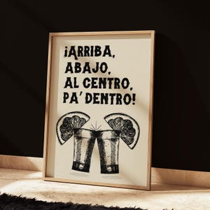 Póster de tequila, impresión de tequila, arte de moda, póster de cóctel, impresión de cóctel