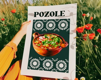 Pozole Art Print: Mexican Food Poster, Modern Decor (Digital Download)