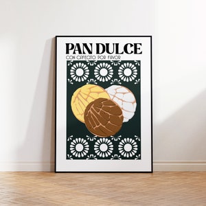 Mexican Art Prints, Mexican Poster, Mexican Decor, Pan Dulce con Cafecito, Cafe Print, Mexican Food, Latino Wall Art, Latino Decor