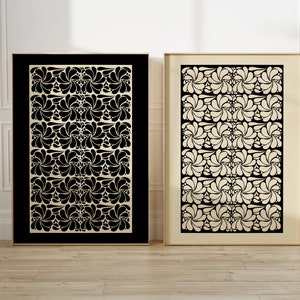 Talavera Print set of 2, Mexican Art Print, Black and Tan Abstract Art Print, Mexico Talavera, Mexican Modernism Decor