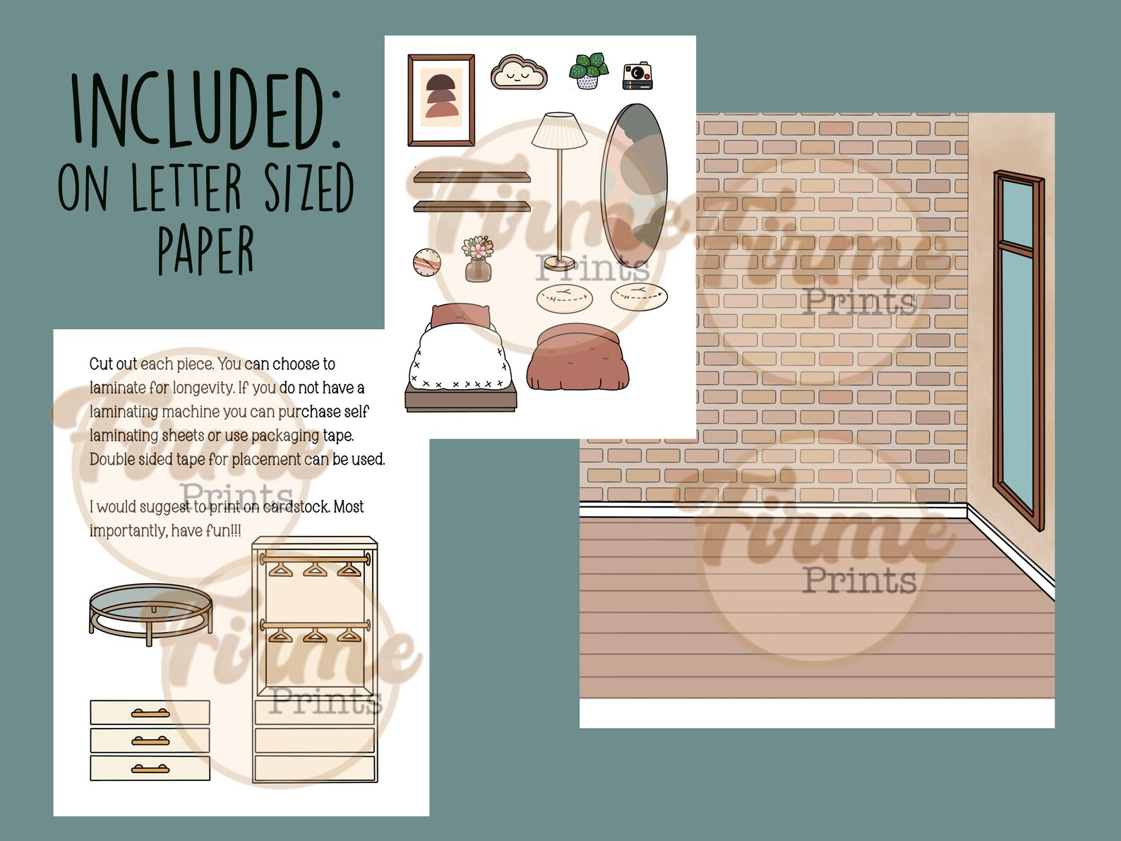 Printable Paper Doll Bedroom, Toca Boca Bedroom, Quiet Book, Printable ...