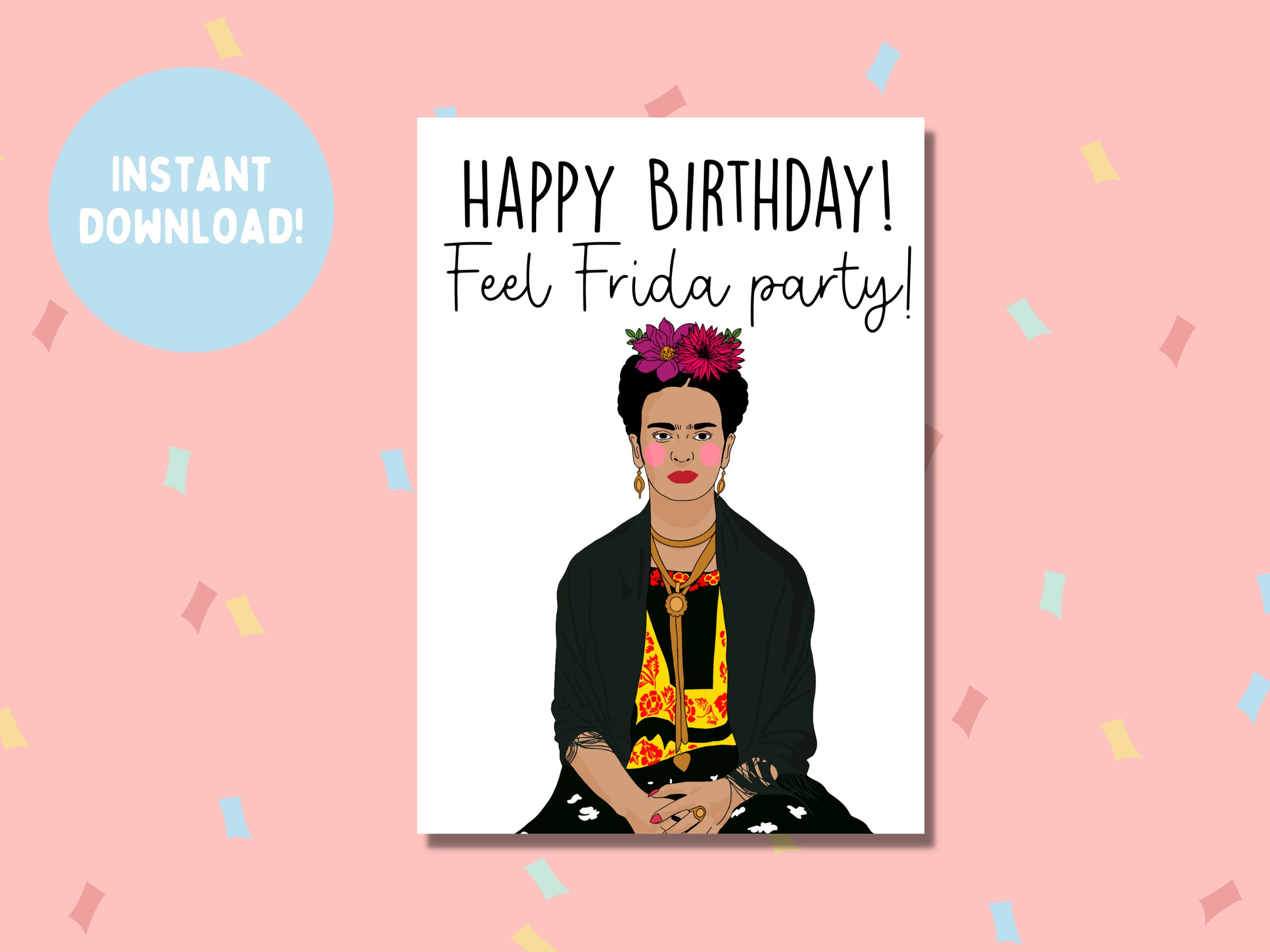 Frida Card, Printable Birthday Card, Instant Download - Etsy