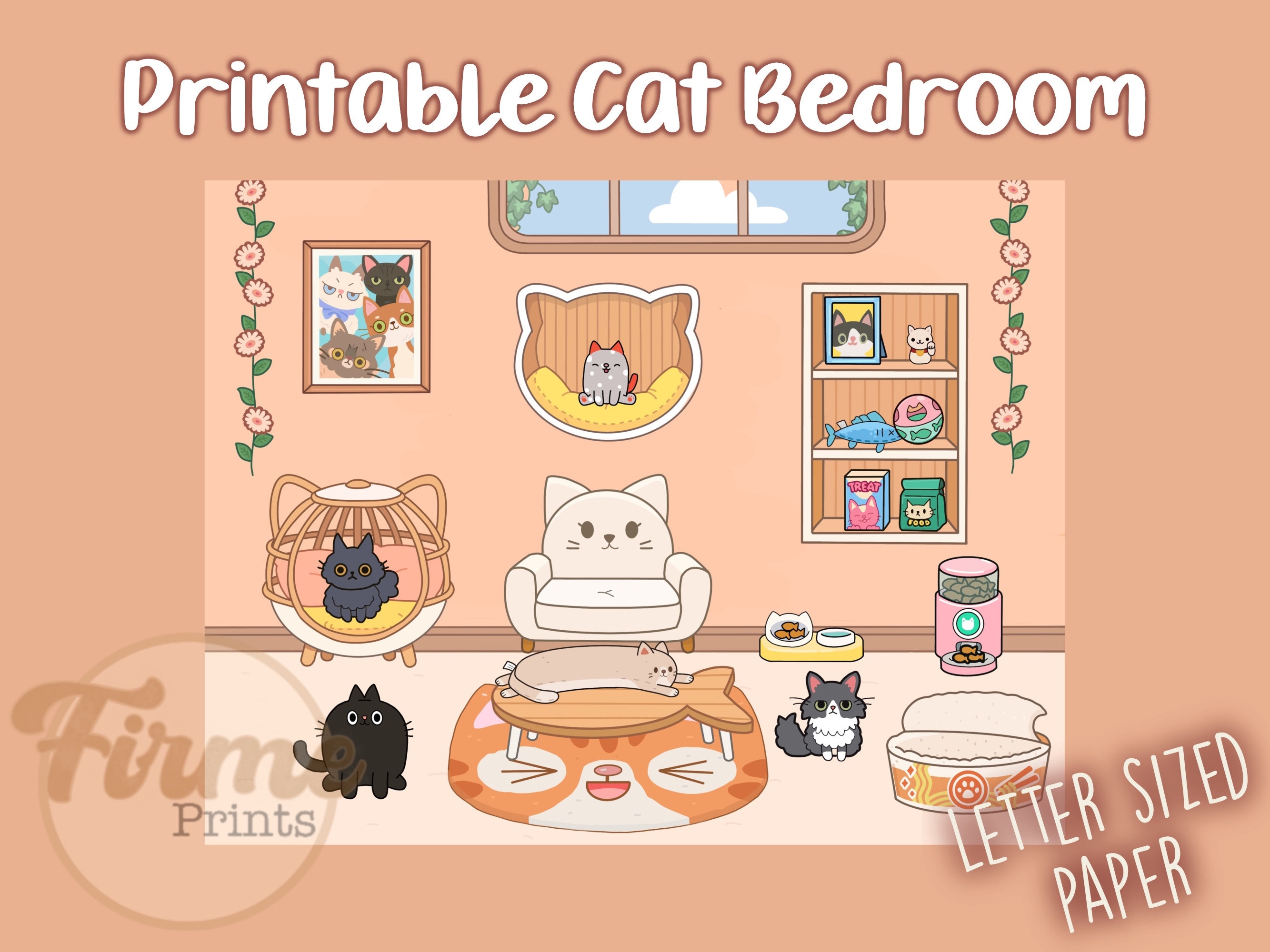 Printable Paper Cat Bedroom, Printable Paper Doll Dog Bedroom, Toca ...