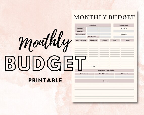 Budget mensuel Planificateur de budget Organisateur de budget