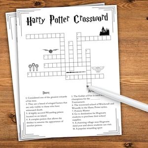 Printable Wizarding World Crossword | Wizard Party Games | Wizarding Games |  Kids Activities | Party WIzard Games | Printable Crossword