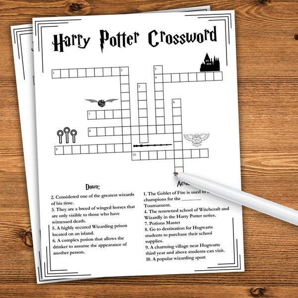 Printable Wizarding World Crossword | Wizard Party Games | Wizarding Games |  Kids Activities | Party WIzard Games | Printable Crossword