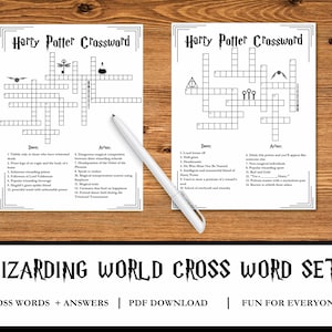 Printable Wizard Party Cross Word Games | Wizarding Game Bundle | Kids Activities | PDF | Cross Word