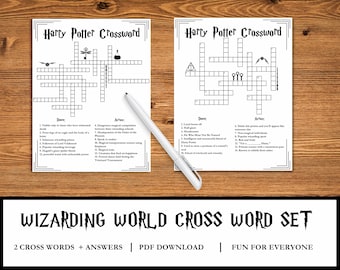 Printable Wizard Party Cross Word Games | Wizarding Game Bundle | Kids Activities | PDF | Cross Word