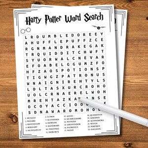Printable Wizarding World Wordsearch | Wizard Party Games | Wizarding Games |  Kids Activities | Party WIzard Games | Printable Wordsearch