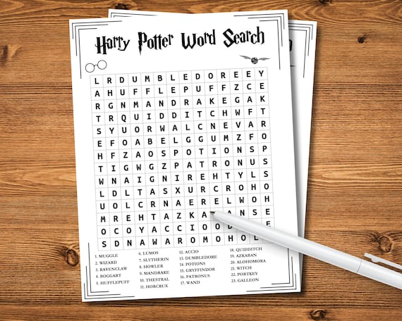 Printable Wizarding World Wordsearch | Wizard Party Games | Wizarding Games |  Kids Activities | Party WIzard Games | Printable Wordsearch