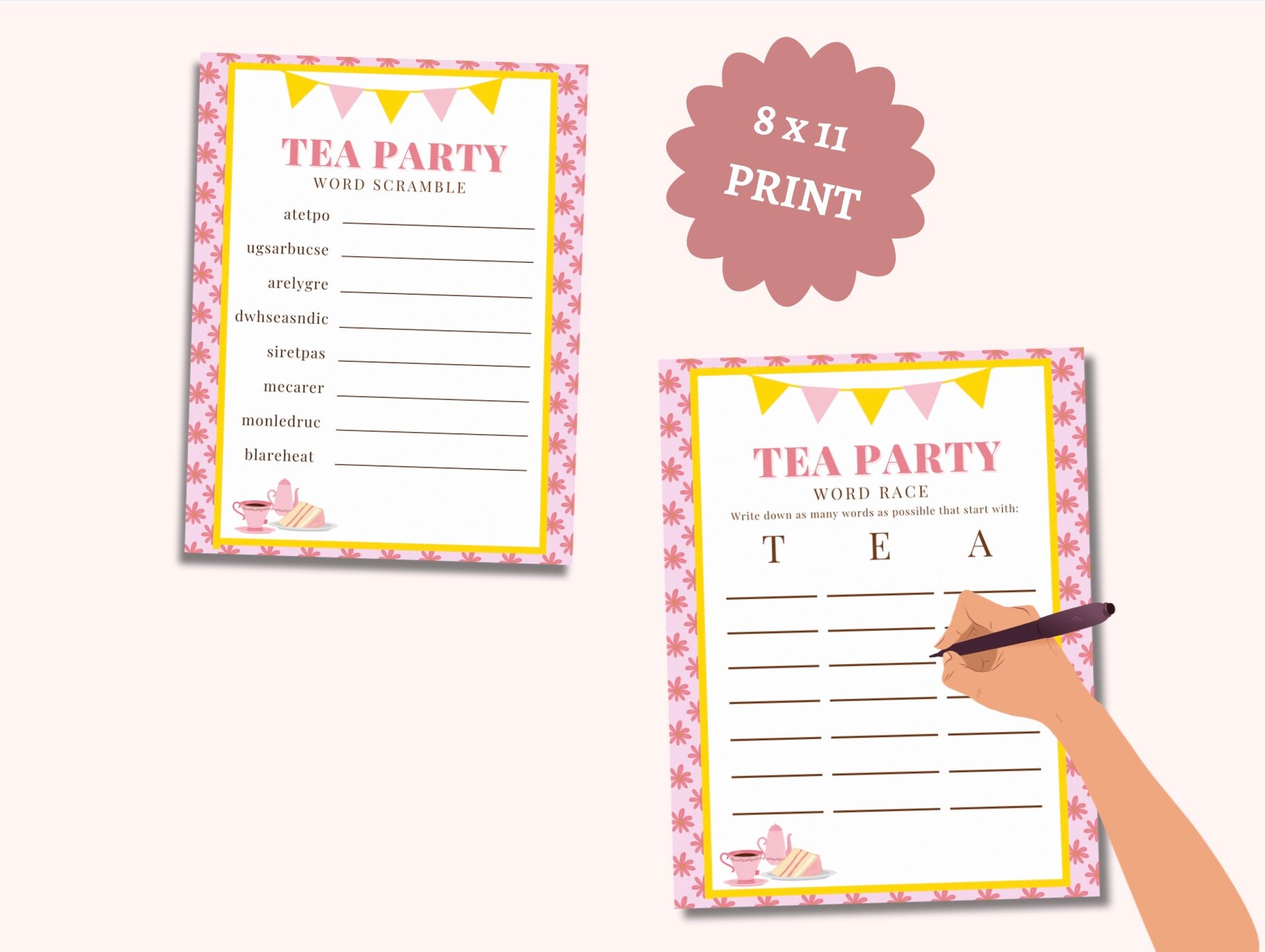Tea Party Games Bundle - Printable Tea Party Games - Garden Tea Party ...