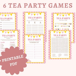 Tea Party Games Bundle: 6 Printable Activities (Instant Download)